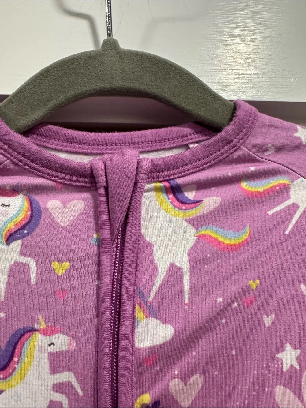 Little Sleepies Siennas Unicorns 3-6M Purple Bamboo Viscose Sleeper Pajamas Cozy